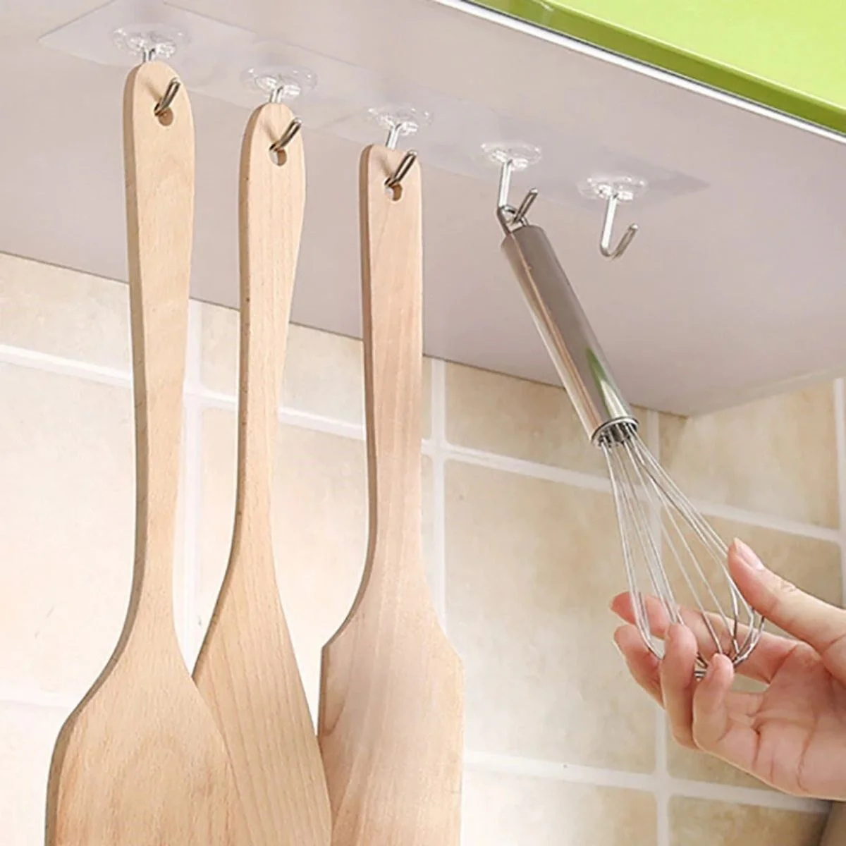 10'lu Şeffaf Kendinden Yapışkanlı Güçlü Askı Kancası, Banyo Mutfak Organizer, İz Bırakmaz Pratik Askı