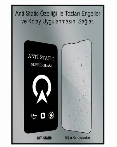 iPhone 13 6D Anti Static Temperli Cam Ekran Koruyucu Kırılmaz Full Kaplama