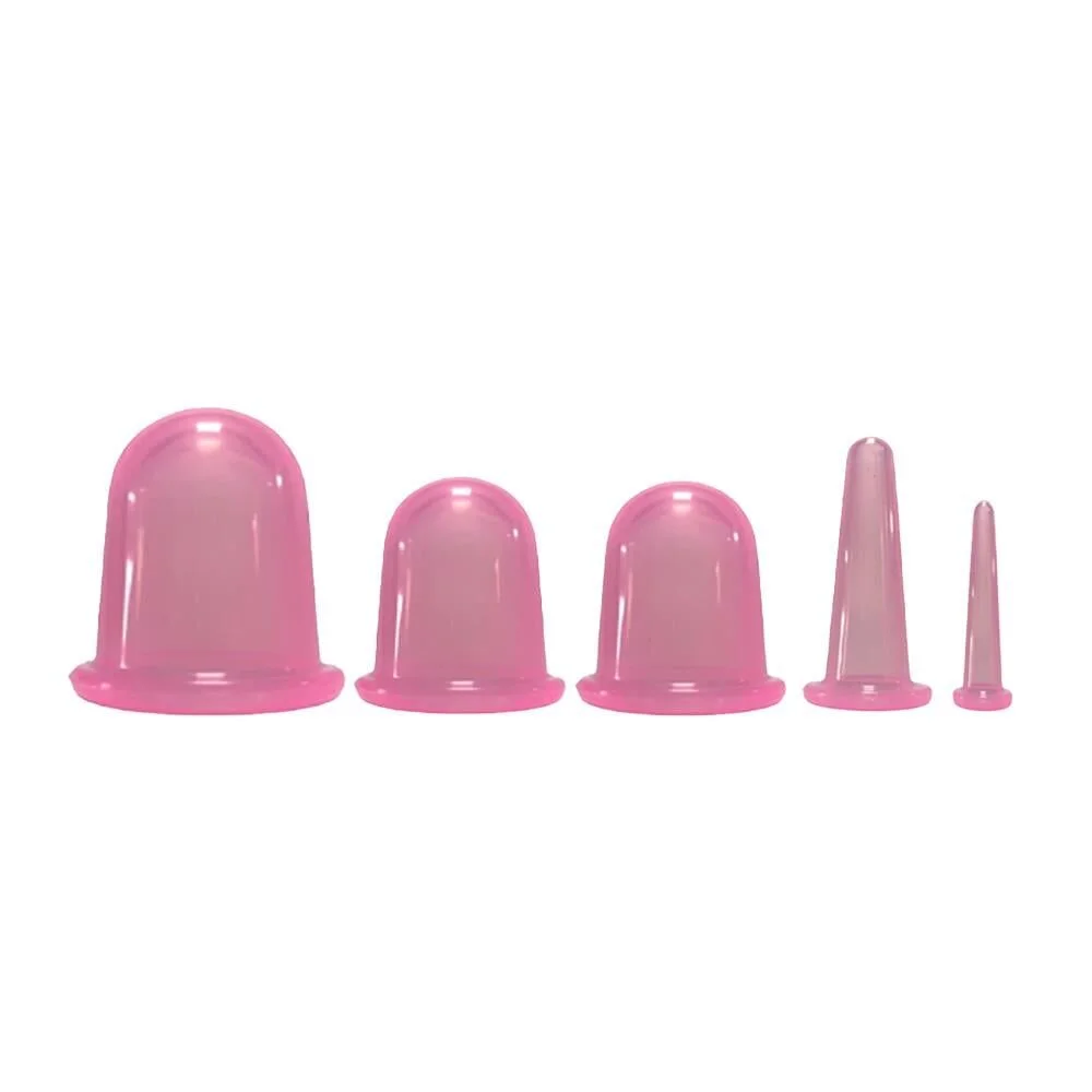 Hacamat Kupası Seti Silikon - 5li Set - Selülit Masaj Seti