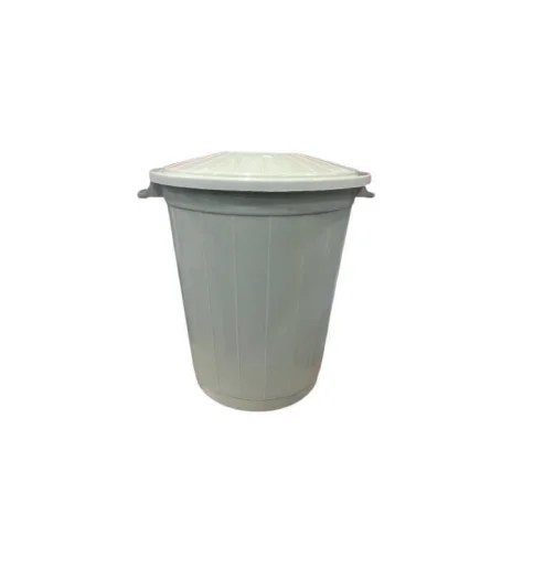 Çöp Kovası 50 Lt Çöp Kovası Kapaklı Büyük Boy Çöp Bidonu Dayanıklı Çöp Kovası - Gri