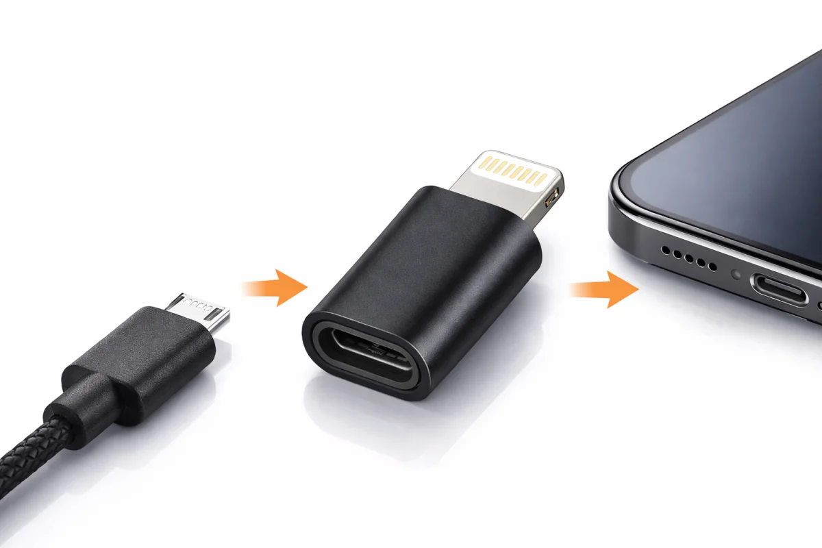 iPhone 8 Plus Uyumlu Android Micro USB Şarj Kablosunu iPhone Lightning e Çevirici