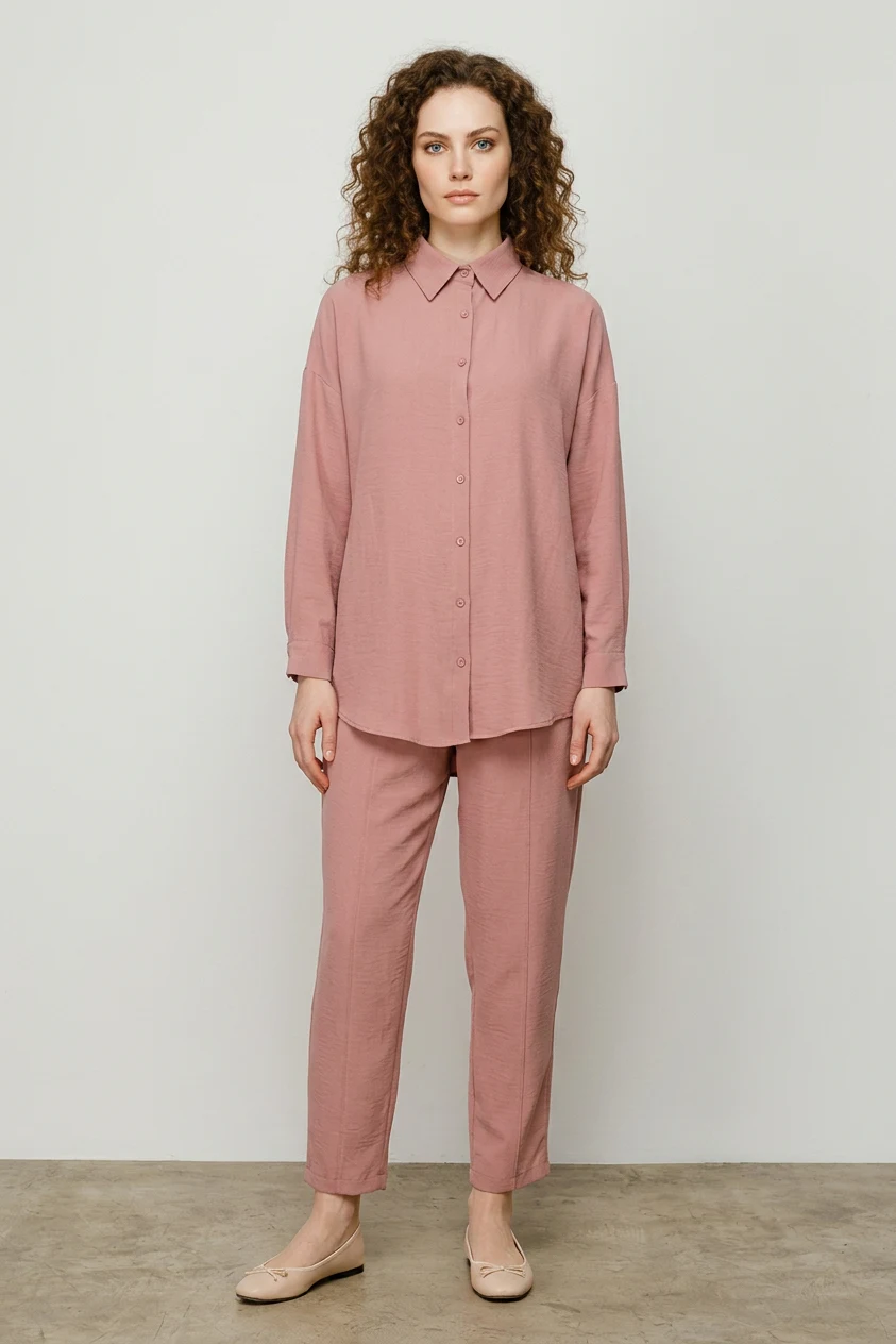 Kadın Oversize Pudra Takım
