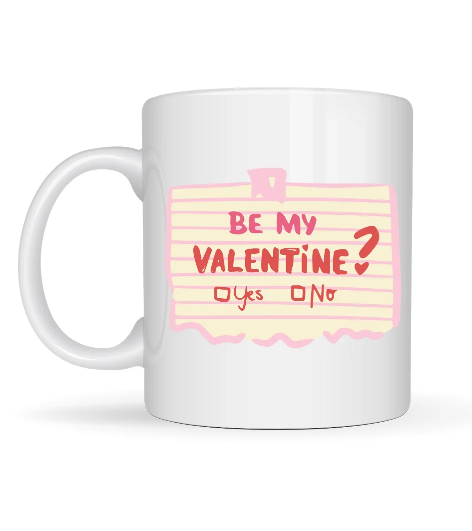 Be My Valentine Porselen Kupa – Model 8 Sevgiliye Özel Romantik Tasarım