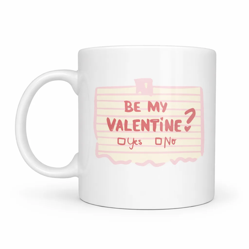 Be My Valentine Porselen Kupa – Model 8 Sevgiliye Özel Romantik Tasarım