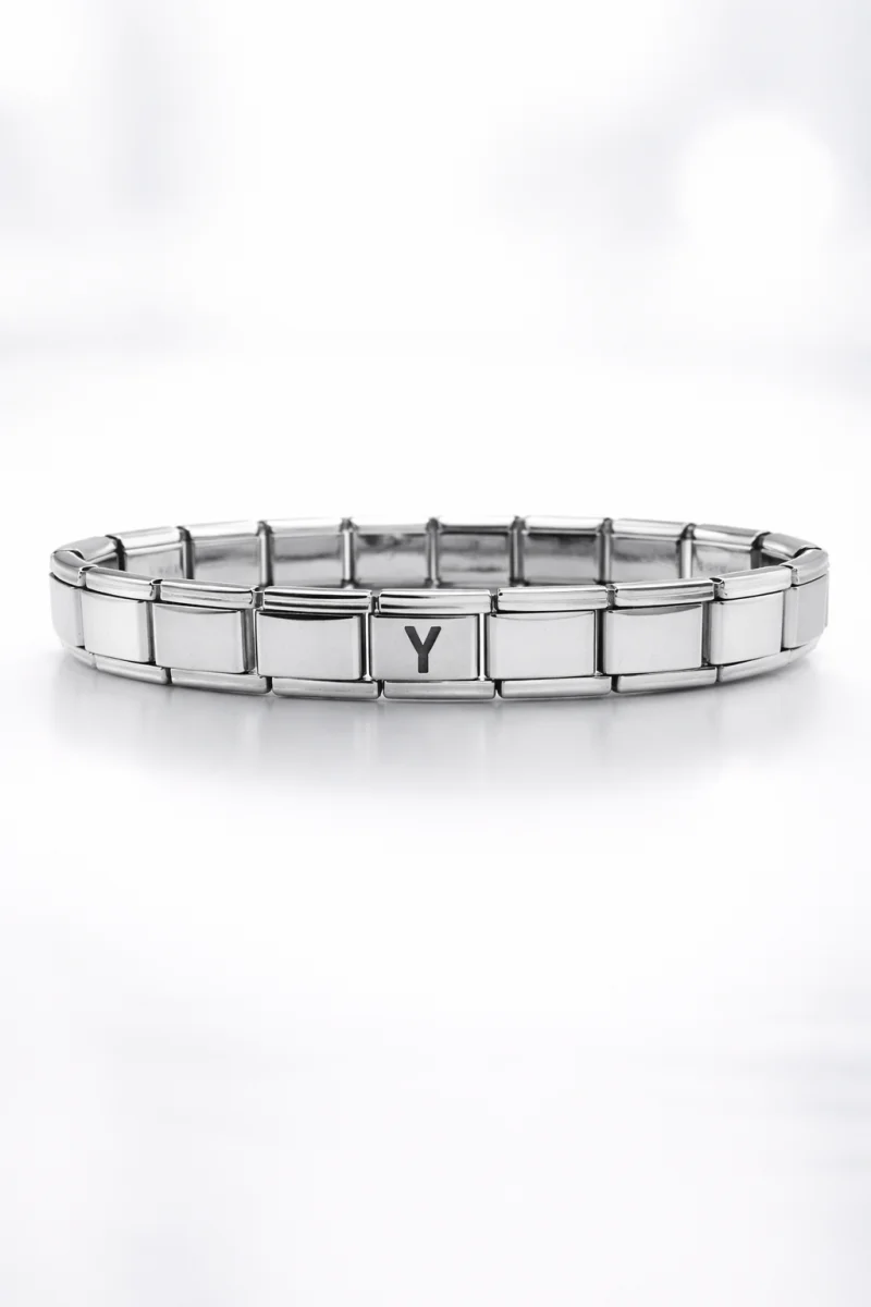 Kişiye Özel Y Harfli Çelik Bileklik – Paslanmaz Çelik Bileklik, Zarif Minimal Harf Bileklik
