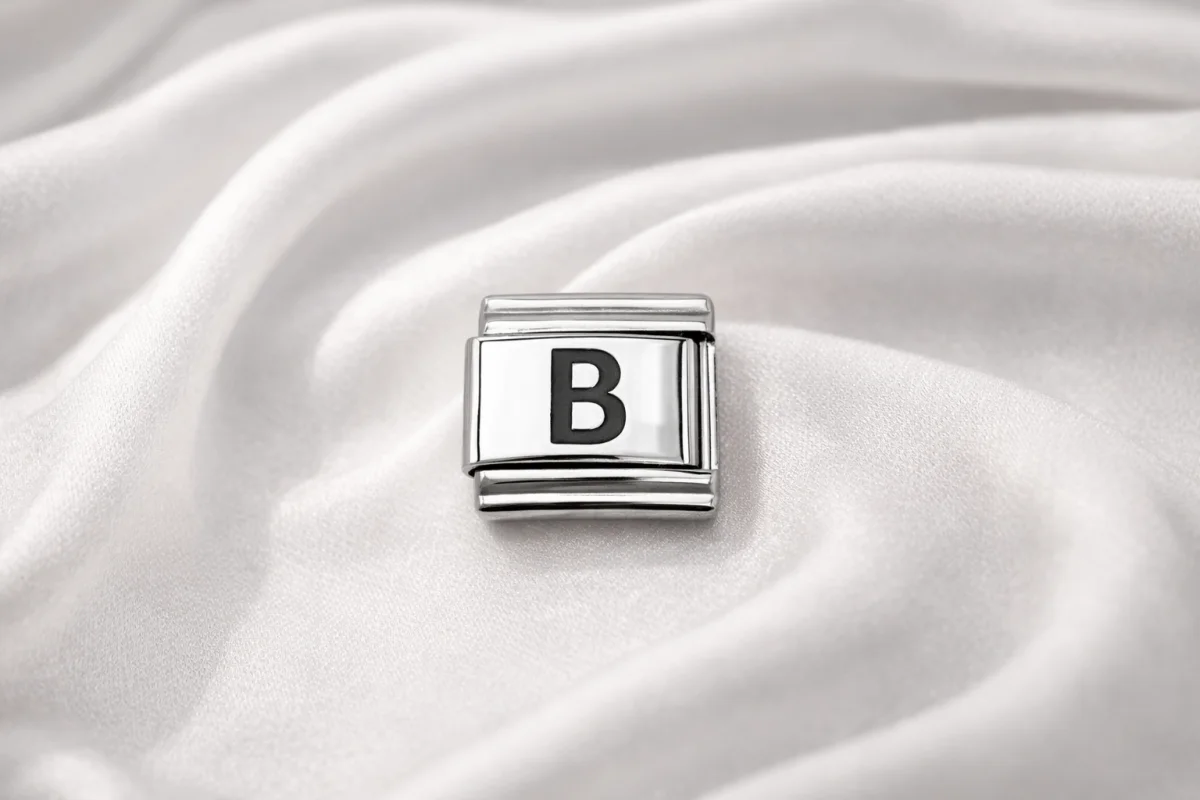B Harfi Charm – Çelik Harfli Bileklik Aksesuarı , Kişiye Özel Modüler Takı