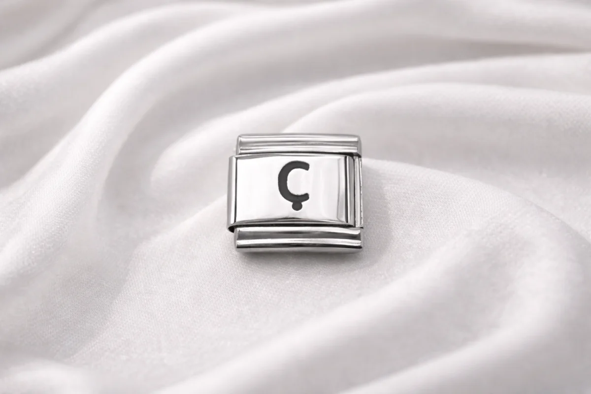 Ç Harfi Charm – Çelik Harfli Bileklik Aksesuarı , Kişiye Özel Modüler Takı