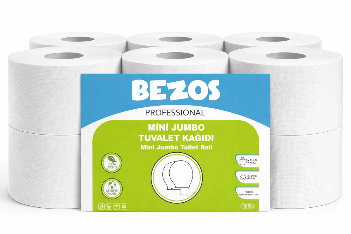Bezos Professional Mini  Tuvalet Kağıdı 36 Rulo | 2 Katlı | %100 Selüloz | Endüstriyel & Ev Tipi Kullanım 3X12RULO
