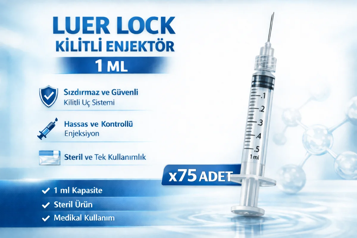 1 ml Luer Lock (Kilitli) Enjektör – Steril Medikal Şırınga