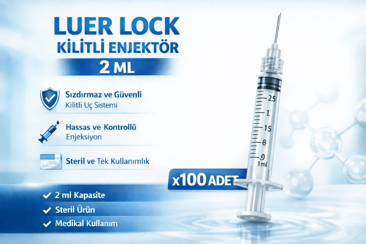 2 ml Luer Lock (Kilitli) Enjektör – Steril Şırınga