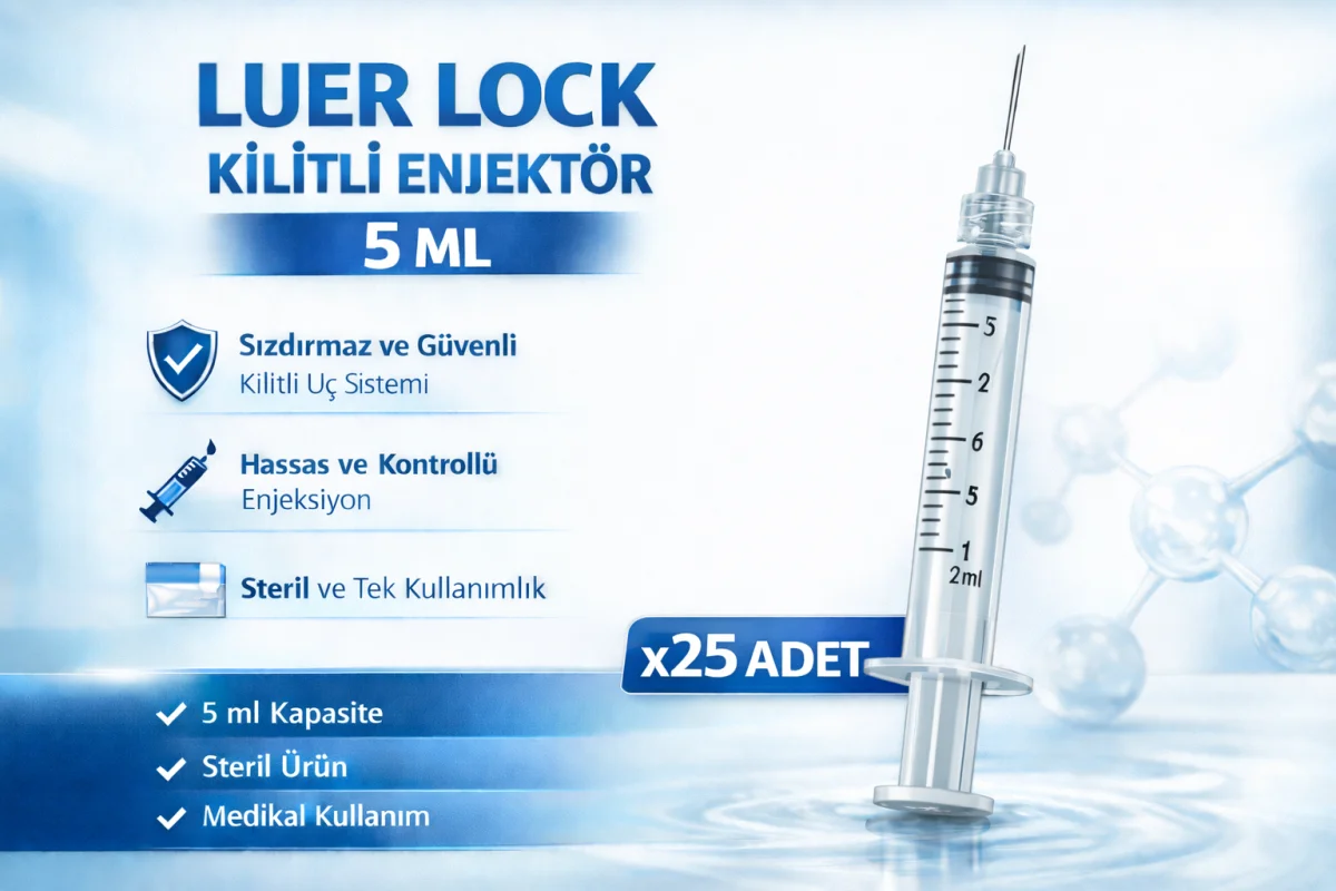 5 ml Luer Lock (Kilitli) Enjektör – Medikal Steril Şırınga
