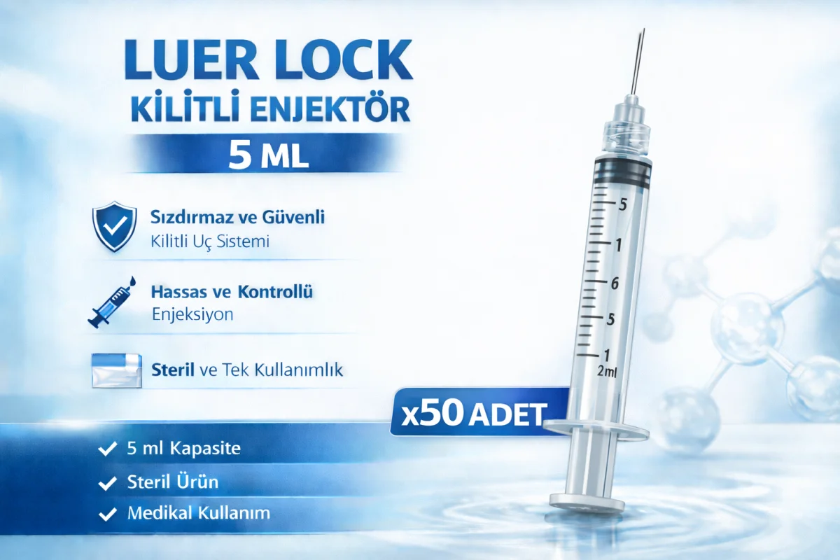 5 ml Luer Lock (Kilitli) Enjektör – Medikal Steril Şırınga