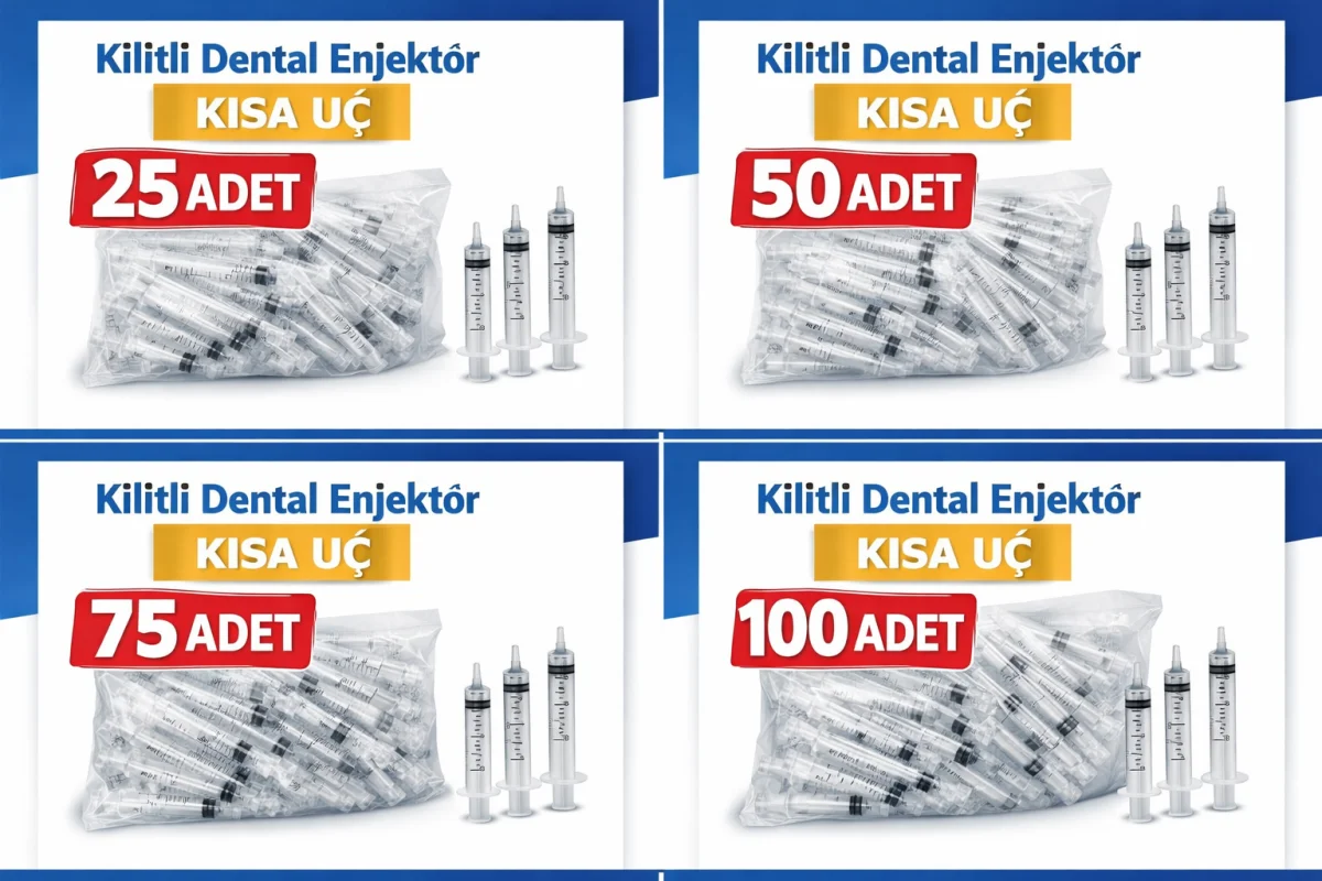 Kilitli Dental Enjektör Kısa Uç Luer Lock Şırınga – Diş Hekimliği İçin Güvenli ve Pratik Kullanım