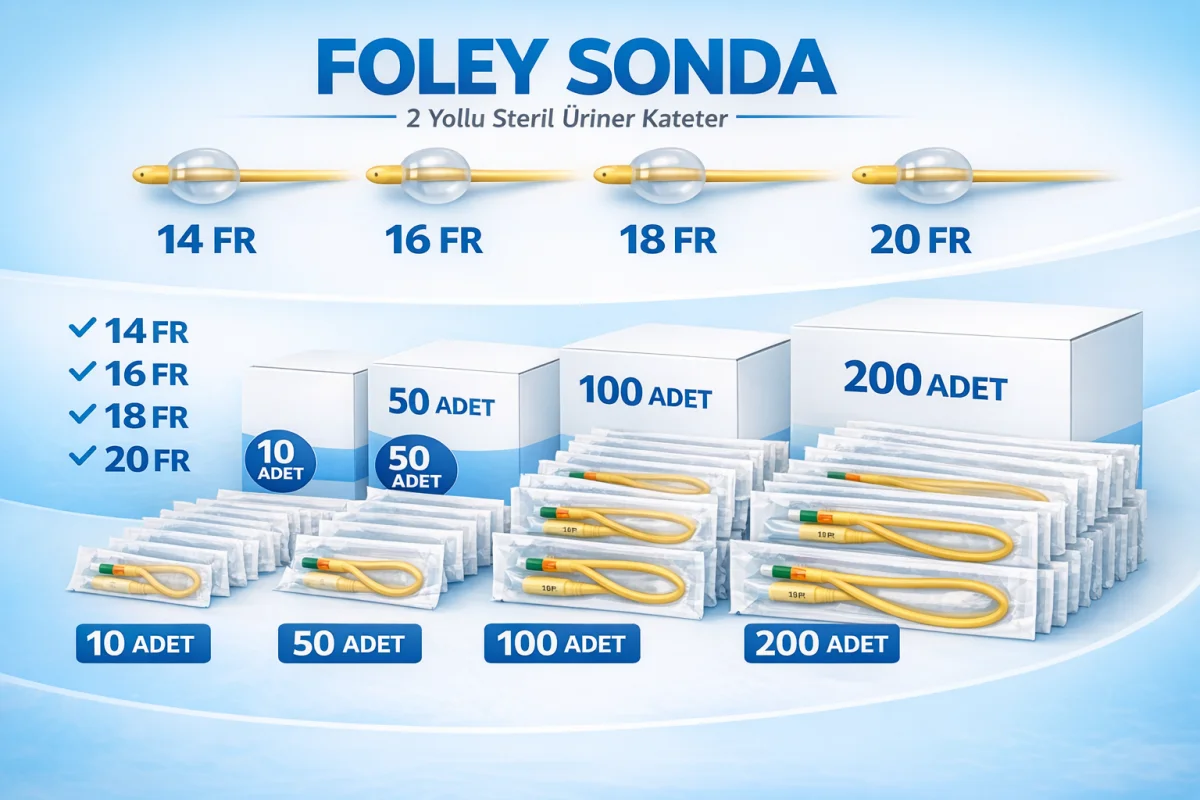 Foley Sonda 2 Yollu Steril Üriner Kateter