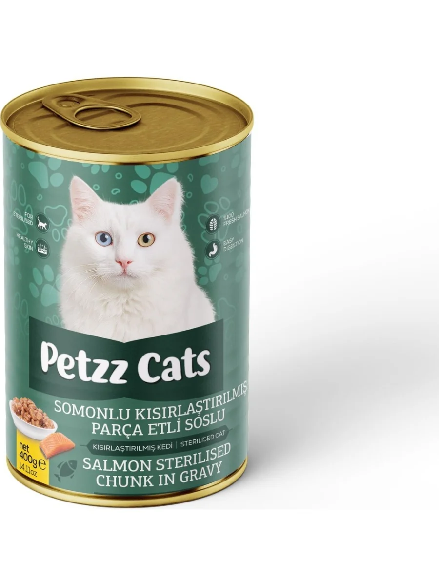 Petzzcats Somonlu Kısırlaştırılmış Kedi Konservesi 400 gr 1 Adet