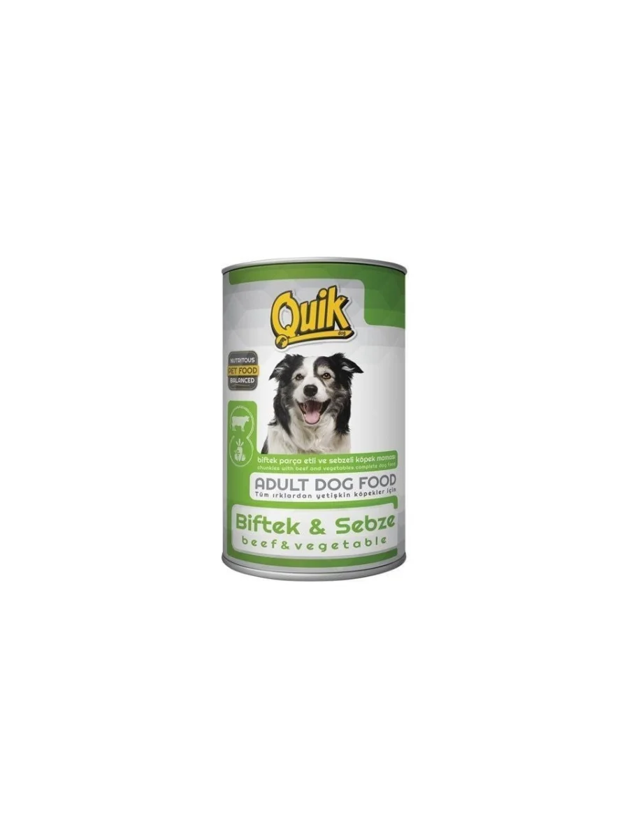 Quik Biftek ve Sebzeli Köpek Maması Konservesi 1 Adet 415 gr