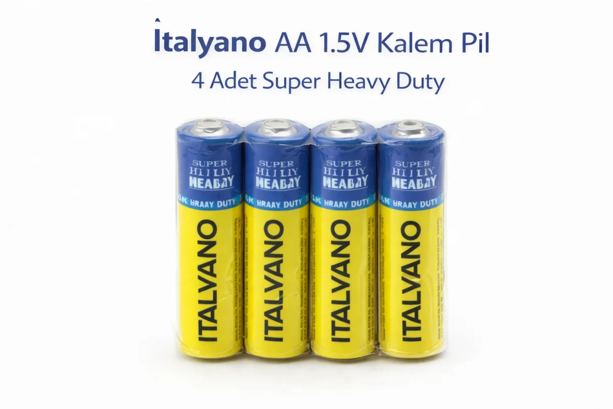 İtalyano AA 1.5V Kalem Pil 4 Adet Super Heavy Duty 1 Paket