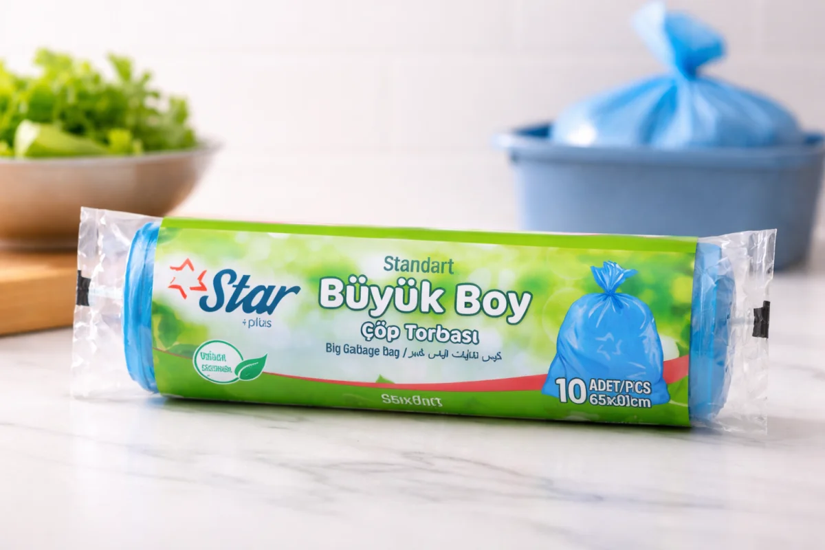 Star Plus Standart Büyük Boy Atık Poşeti 65x80 cm 10 Adet Dayanıklı Sızdırmaz Atık Torbası 2 Adet