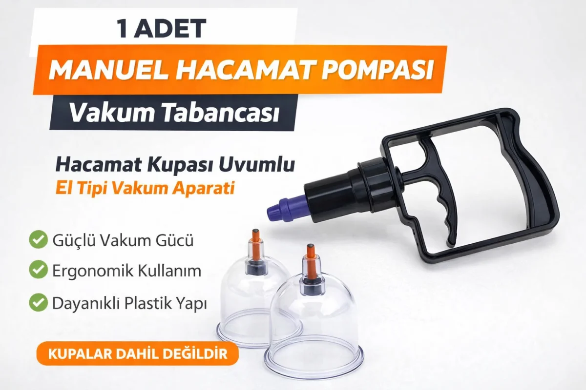 Manuel Hacamat Pompası Vakum Tabancası – Hacamat Kupası Uyumlu El Tipi Vakum Aparatı 1 ADET