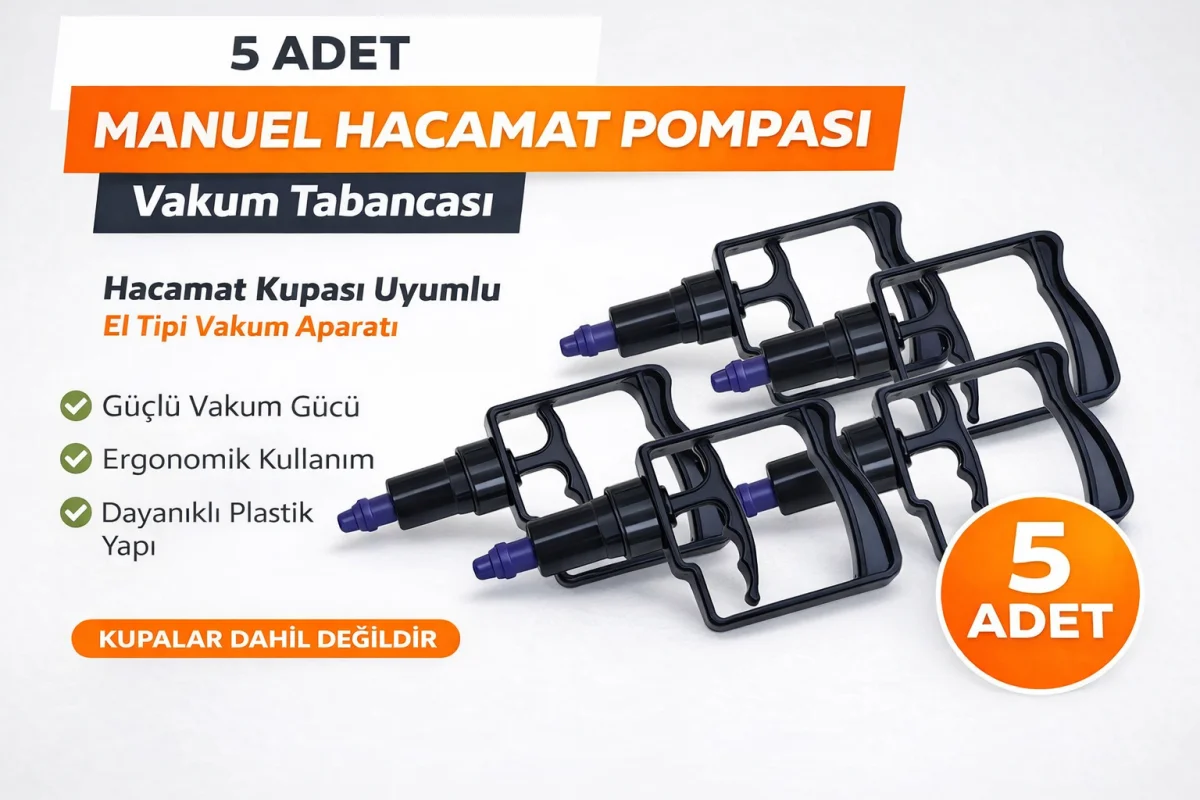 5 Adet Manuel Hacamat Pompası Vakum Tabancası – Hacamat Kupası Uyumlu El Tipi Vakum Aparatı