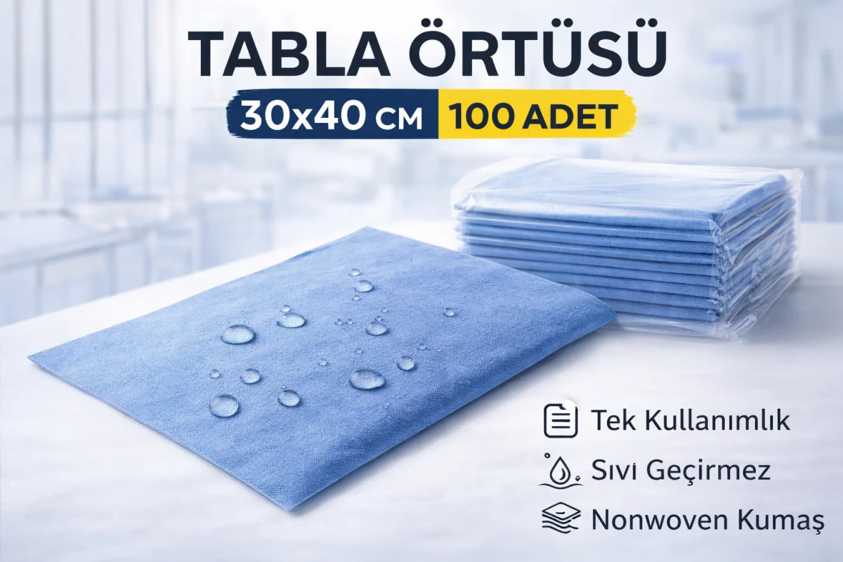 Tabla Örtüsü 30x40 Cm 100 Yaprak Tek Kullanımlık Sıvı Geçirmez Nonwoven Örtü