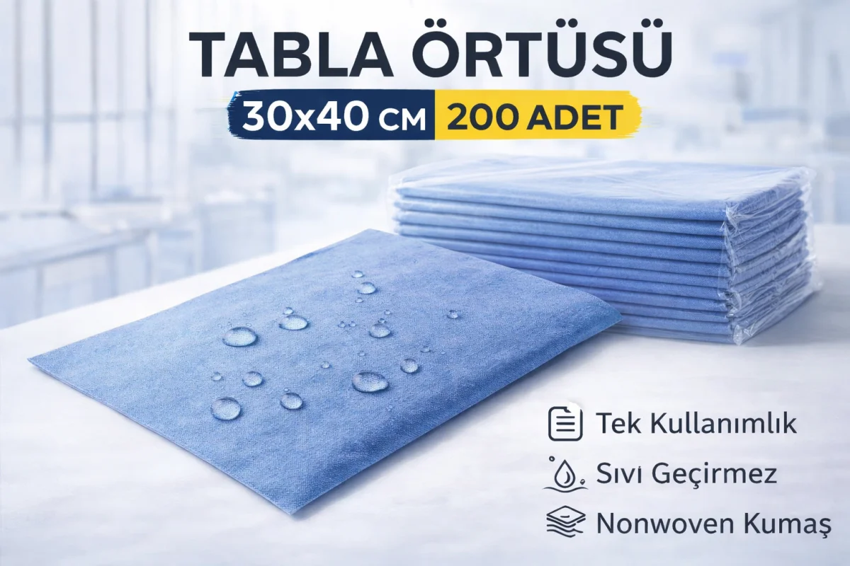 Tabla Örtüsü 30x40 Cm 200 Yaprak Tek Kullanımlık Sıvı Geçirmez Nonwoven Örtü