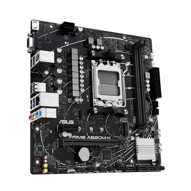 ASUS PRIME A620M-K DDR5 6400MHZ 1XVGA 1XHDMI 1XM.2 USB 3.2 MATX AM5 (AMD AM5 9000/8000/7000 SERİLERİ İLE UYUMLU)