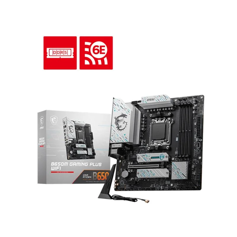 MSI B650M GAMING PLUS WIFI DDR5 6400MHZ 1XHDMI 1XDP 2XM.2 USB 3.2 AM5 MATX (AMD AM5 9000/8000/7000 SERİLERİ İLE UYUMLU)