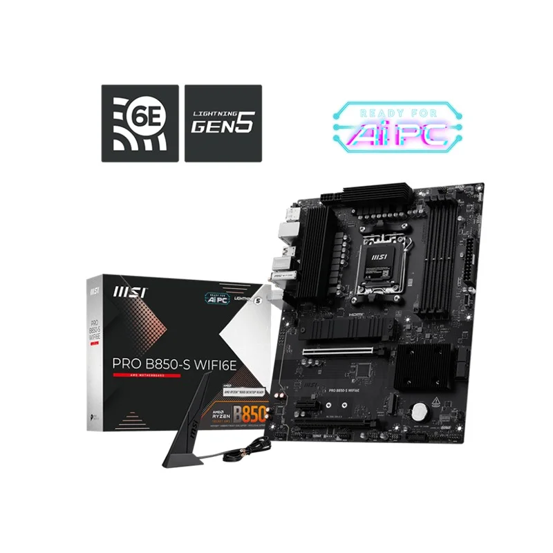 MSI PRO B850-S WIFI6E DDR5 8200MT/S 1XHDMI 1XDP 2XM.2 AM5 ATX (AMD AM5 9000/8000/7000 SERİLERİ İLE UYUMLU)