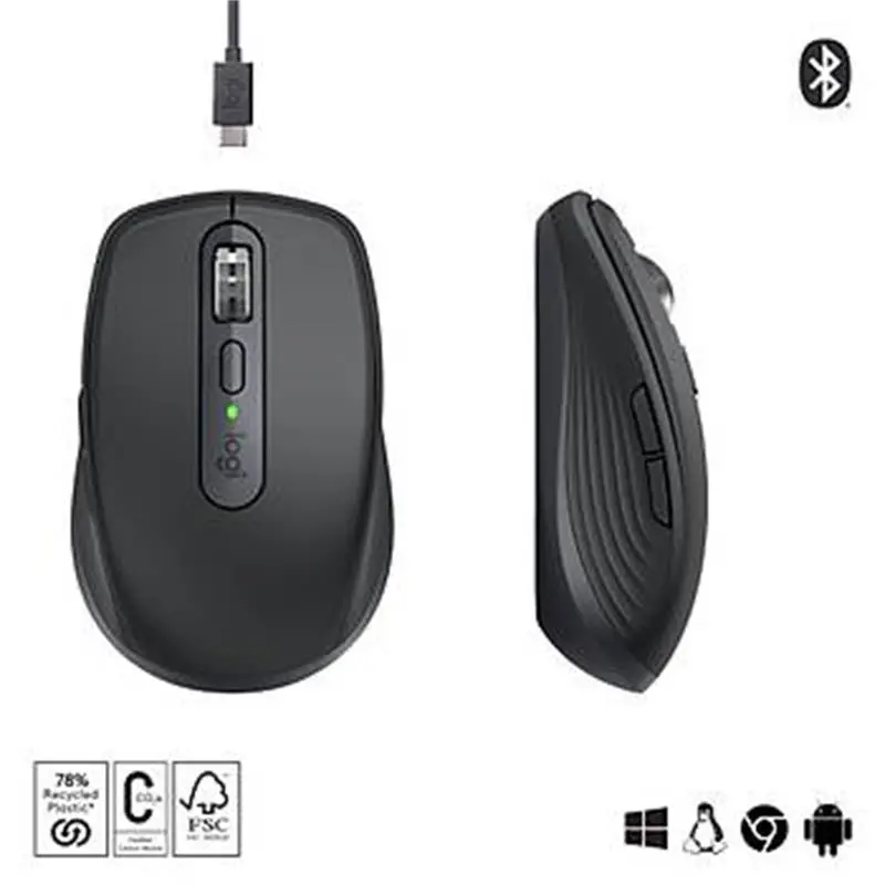MX ANYWHERE 3S KOMPAKT OPTİK SENSÖRLÜ SESSİZ BLUETOOTH KABLOSUZ MOUSE SİYAH 910-006929