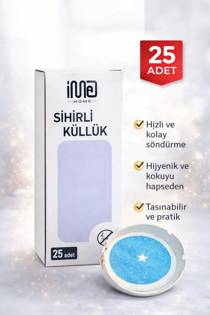 İMA Home Sihirli Küllük 25 Adet Dumansız Kokusuz Kül Toplayıcı Taşınabilir Hijyenik Masa Üstü Küllük
