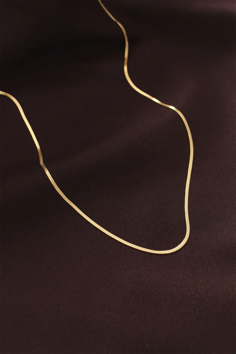 Çelik Gold Renk 60 cm İnce İtalyan Zincir Kolye