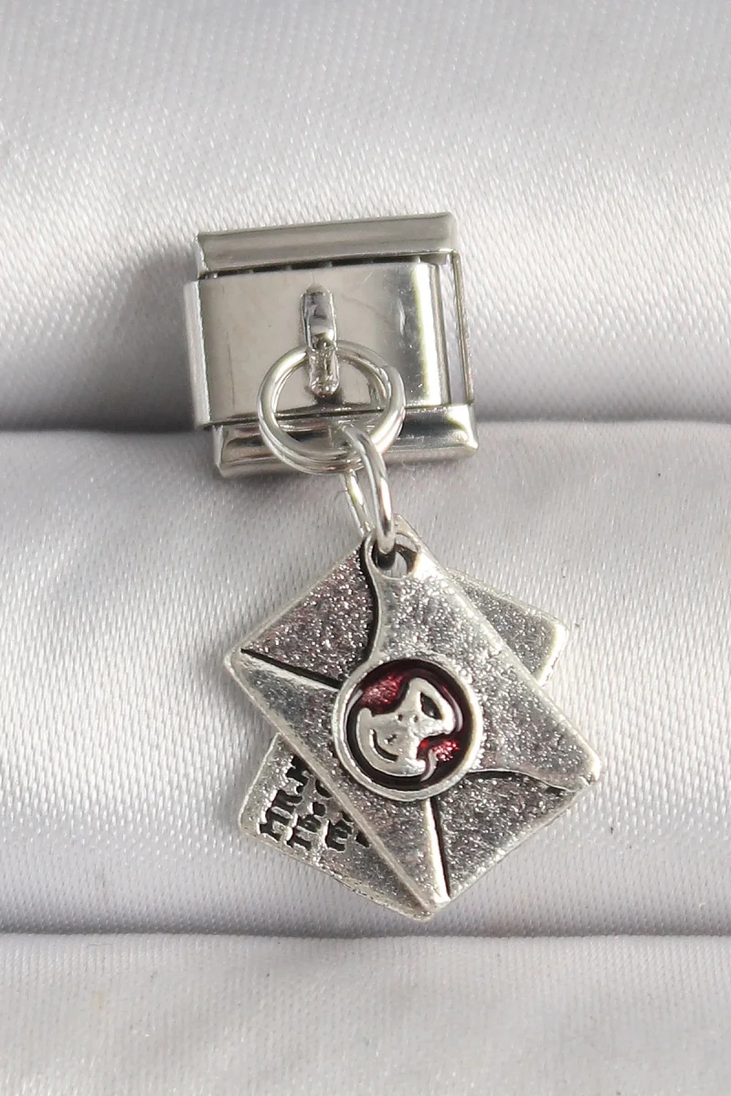 316L Çelik Gümüş Renk Mektup Model Charm