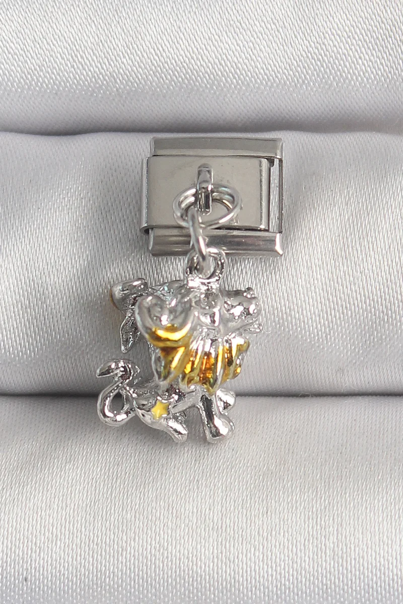 316L Çelik Gümüş Renk Sallantı Aslan Model Charm