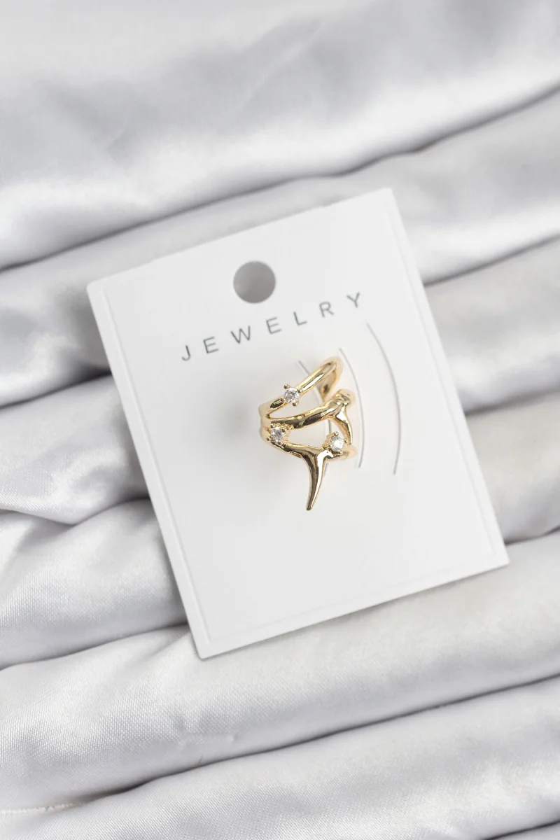 Gold Renk Pirinç Diken Model Kıkırdak Earcuff Küpe