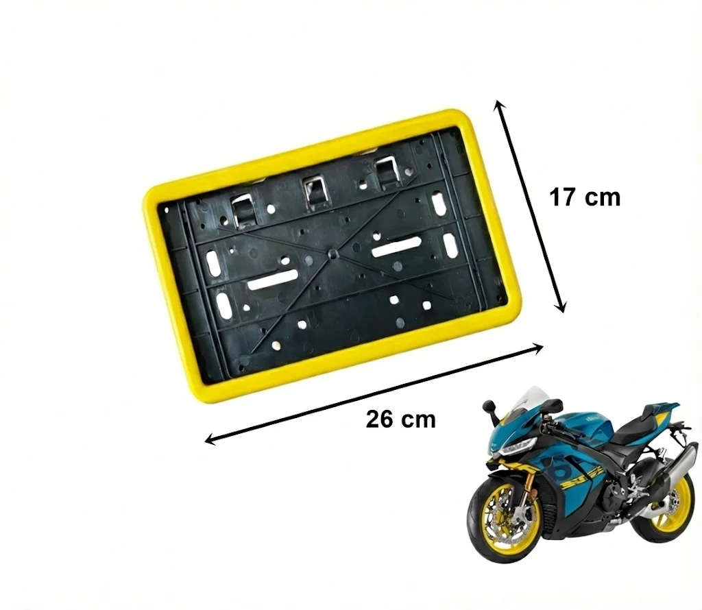 Çerçeveli Dikdörtgen Plakalık Plaka Altlığı Sarı 26X17cm 1 Adet