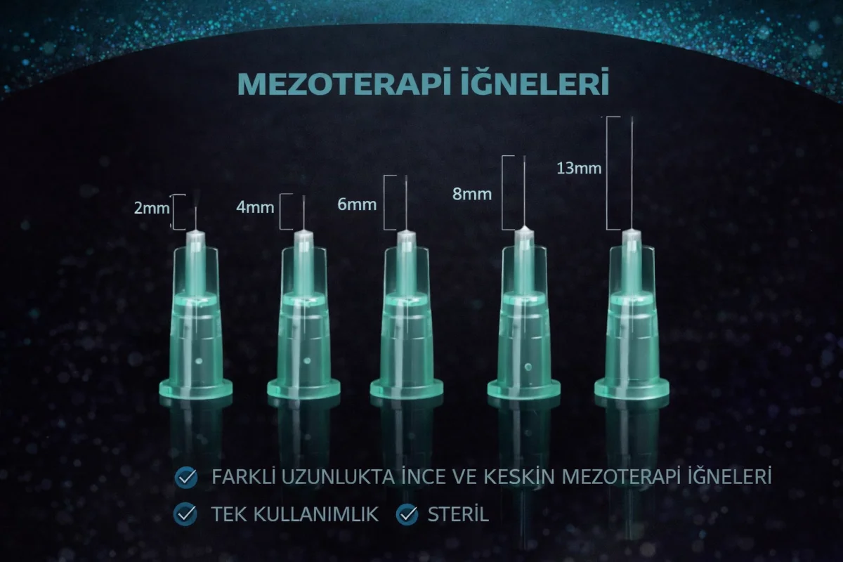 32G X 8MM Mezoterapi  Steril Enjeksiyon İğnesi 100 Adet 1 Kutu