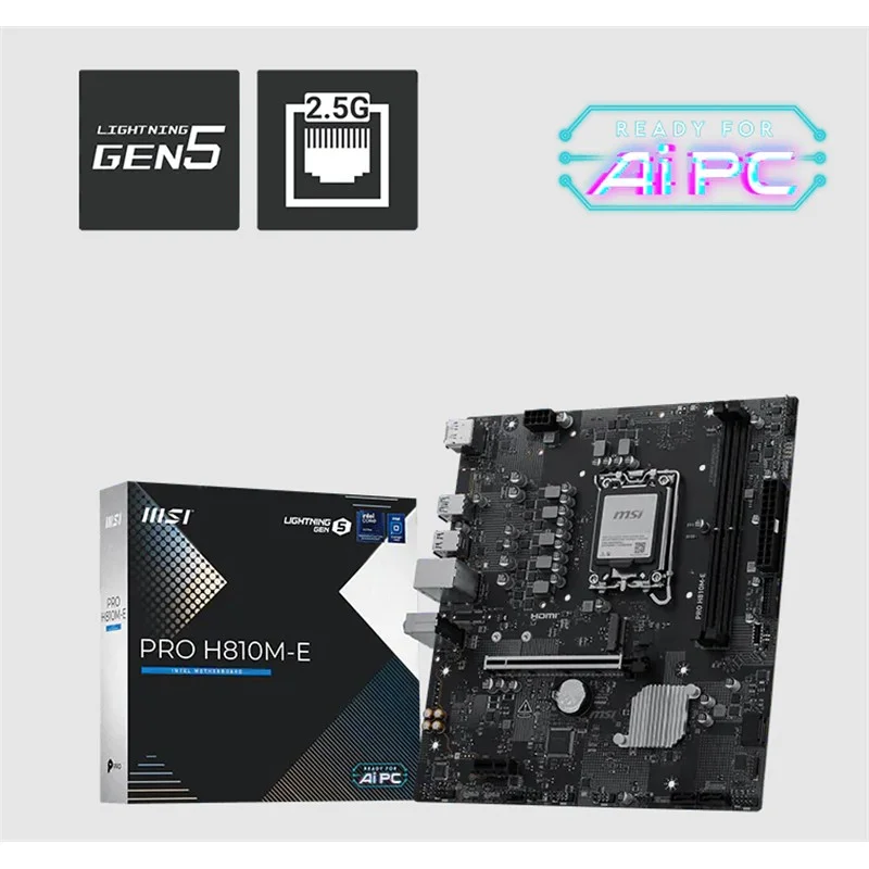 MSI PRO H810M-E DDR5 6400MT/S 1XHDMI 1XDP 1XM.2 USB 3.2 MATX 1851P (INTEL ULTRA PROCESSORS SERIES 2)