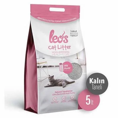 Cat Litter Baby Powder Kokulu Kalın Taneli Kedi Kumu 2x5 Lt