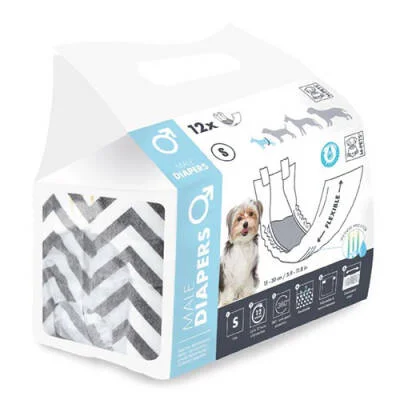 Diapers Erkek Köpekler İçin Külot Bez Small 12 li 17,5x42 Cm