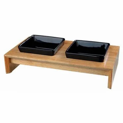 İkili Seramik Kedi Köpek Mama Su Kabı 2x0,2 Lt 28x5x15 Cm