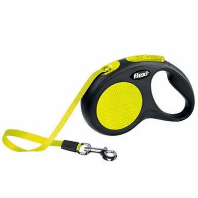 New Neon Otomatik Şerit Köpek Gezdirme Tasması Large 5 Mt Sarı