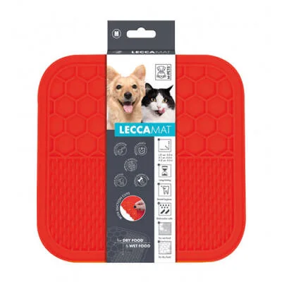 Lecca Kedi ve Köpekler İçin Yavaş Beslenme Ödül Matı Medium Kırmızı 21x21 CM