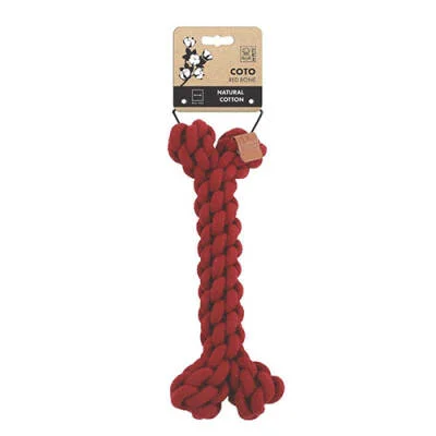 Coto Örgü Kemik Köpek Oyuncağı Kırmızı 30 Cm