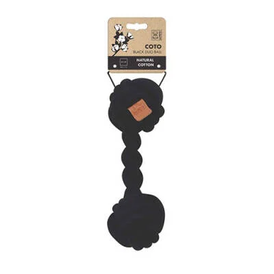 Coto Siyah Duo Ball Örgü Köpek Oyuncağı 28 Cm