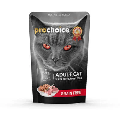 Pouch Kuzulu ve Ciğerli Tahılsız Yetişkin Kedi Konservesi 85 Gr