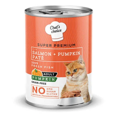 Pumpkin Pate Somonlu Balkabaklı Tahılsız Yetişkin Kedi Konservesi 12 Adet 400 Gr
