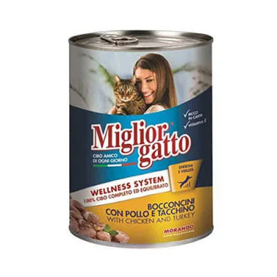Gatto Tavuklu ve Hindili Yetişkin Kedi Konservesi 405 Gr