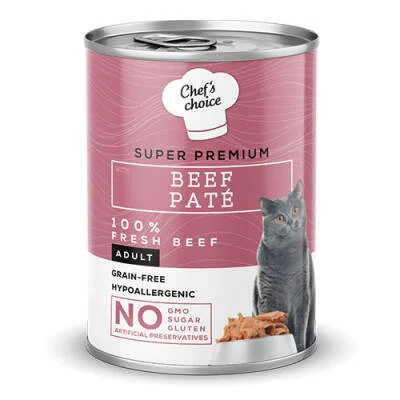 Pate Beef Biftekli Tahılsız Ezme Yetişkin Kedi Konservesi 24 Adet 400 Gr