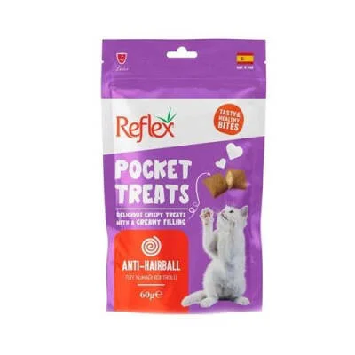 Pocket Treats Tüy Yumağı Kontrolü Yetişkin Kedi Ödül Maması 60 Gr